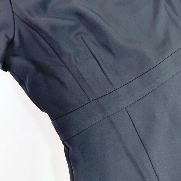 Ann Taylor Dress Womens 16 Black Short sleeve A Line Flare Crewneck Mature - Picture 2 of 11